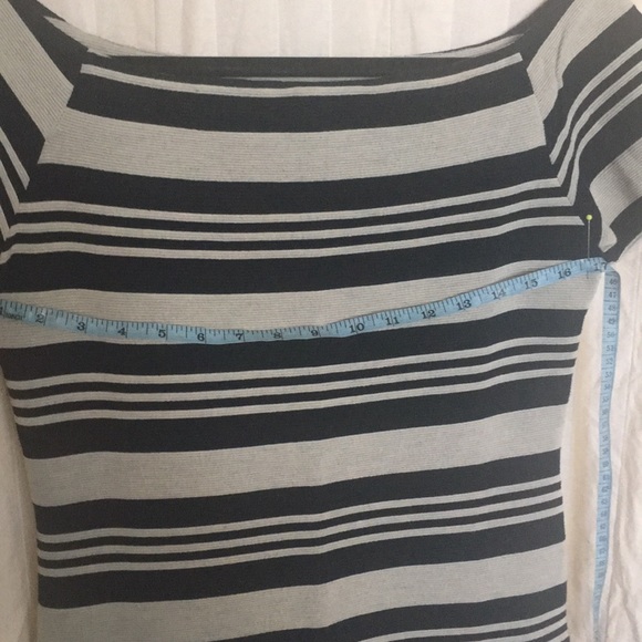 Striped textured dress in Navy-cream - Picture 4 of 6